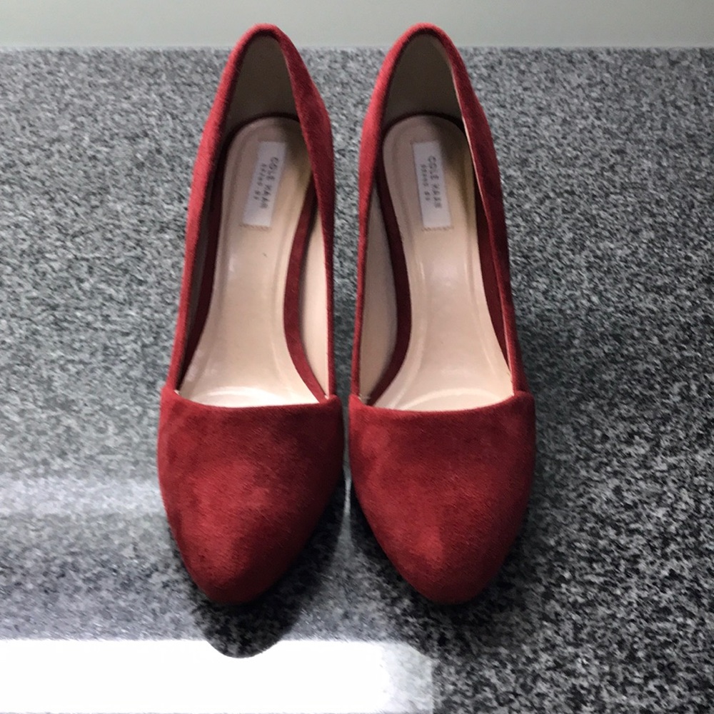 Cole Haan Red Suede Heels
